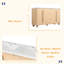 Meuble-lavabo de salle de bain double durable durable 59,1 po avec lavabos en résine, poignées en bois massif, grain de bois, portes à fermeture douce et 3 tiroirs, tablettes réglables