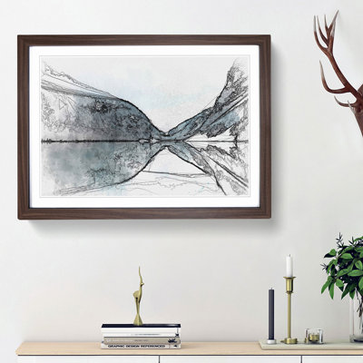 Mountain Range Reflection in Abstract - Picture Frame Graphic Art Print