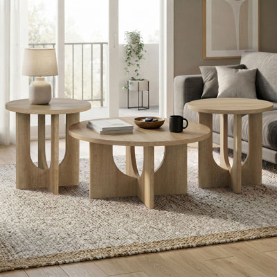 Horry 3-Piece Round Coffee Table Set
