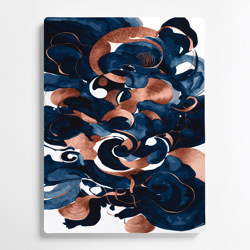 Abstract Watercolor 30 Blue Metal Wall Art, 20" H x 24" W