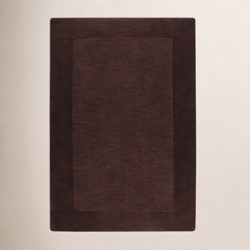 Tapis chocolat en laine fait à la main Dolma, Rectangle 6 pi x 9 pi