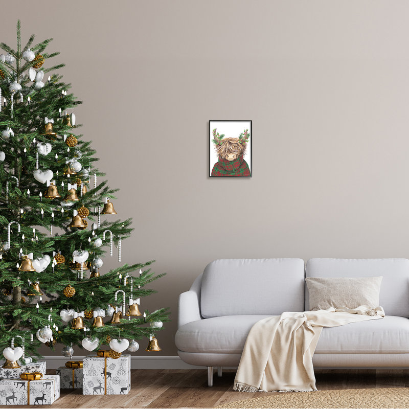 Art mural sur toile de Noël, Giclée encadrée noir minuit, H 14 po x l 11 po