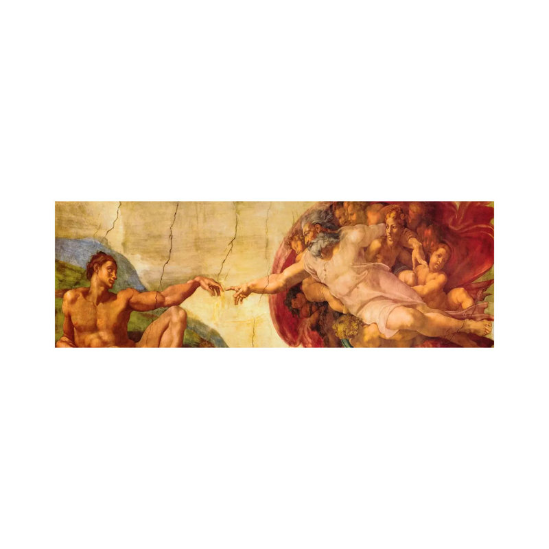 Creation Of Adam by Michelangelo - Wrapped Canvas Panoramic Painting, 121.92 cm H x 40.64 cm W x 1.91 cm D