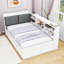 Lit plateforme en bois avec tête de lit tapissier, rangement intégré et lit gigogne simple-3941229-3941223