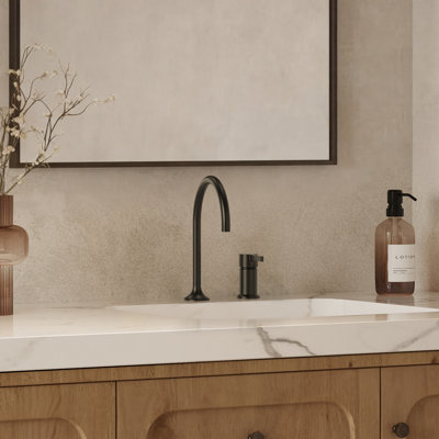 Robinet de salle de bain à poignée simple, robinet de lavabo à 2 trous avec ensemble de bonde
