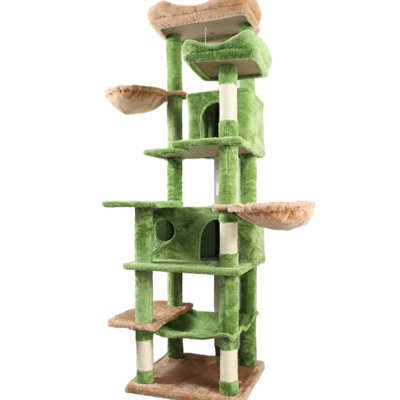 Arbre à chat 68 pouces à 6 niveaux avec coussins amovibles pour un espace propre et frais, poteaux à griffer affûtant les griffes, hamacs confortables et confortables, tour autoportante, 50 69 grands, particules
