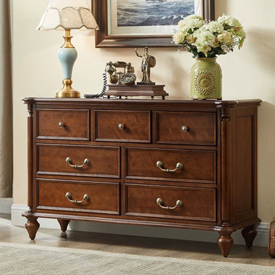 Nut-brown Solid Wood Rectangular Dressers & Chests