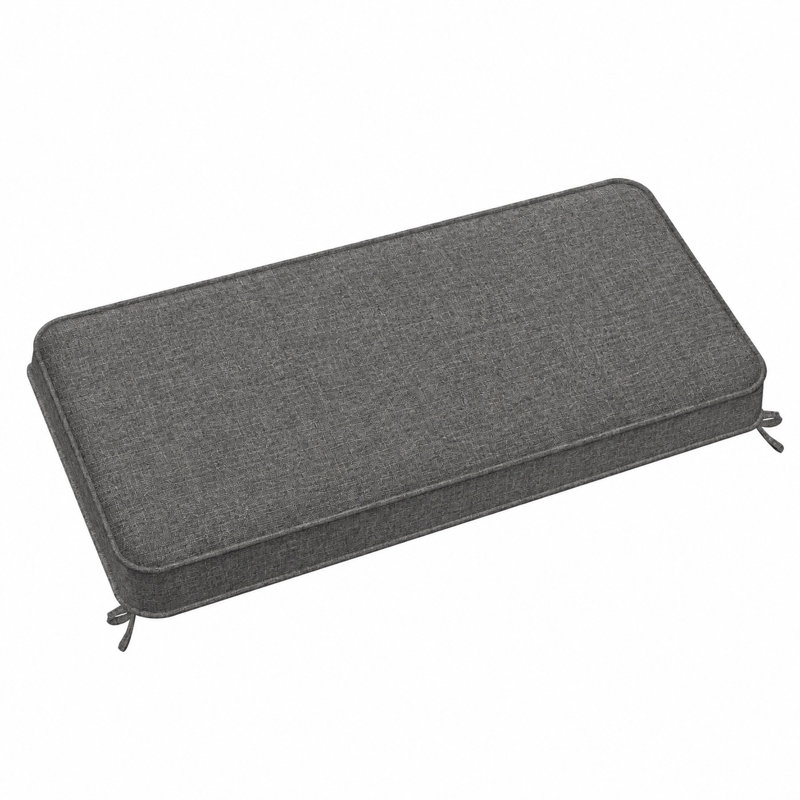 Coussin de banc sur mesure de 7,6 cm de hauteur avec double passepoil et 2 attaches pour mobilier de jardin intérieur/extérieur, banquette de fenêtre ou de terrasse