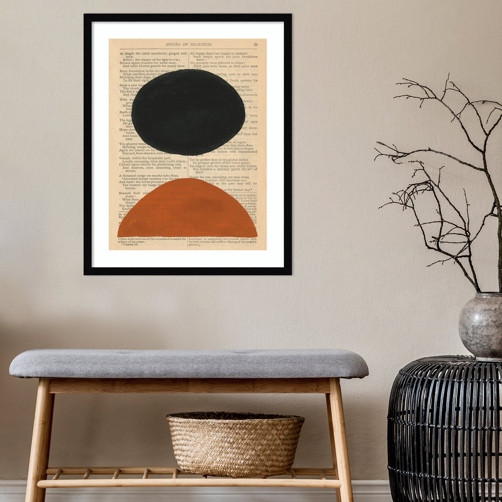 Modern Prose III by W. Stramel, Black Framed Paper, 29.38" H x 23.38" W x 0.88" D