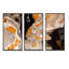 Orange et noir Marble Waves III - ensemble d'art mural moderne sur toile encadrée 3-766974483-766974472