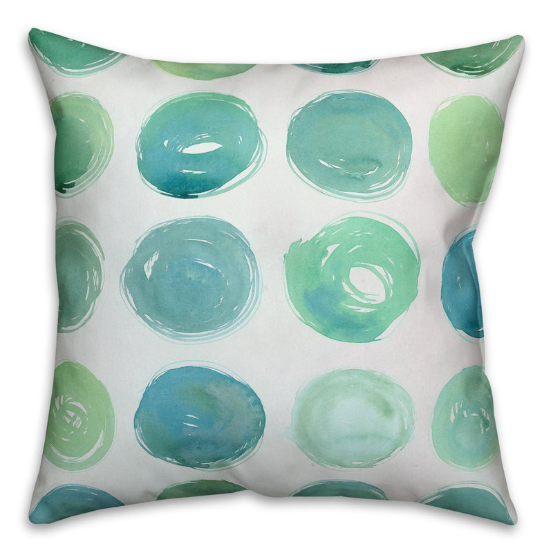 Polka Dots Black and White Reversible Throw Pillow
