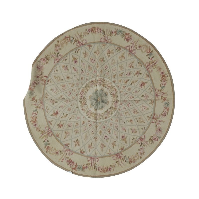 Tapis ivoire et beige noué à la main de haute qualité