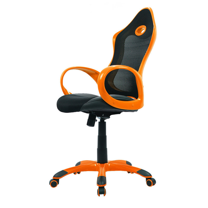 Symple Stuff Cotton and Mesh Gaming Chair, Orange