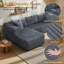 Canapé modulaire 105 po avec méridienne en L 105 po, sans assemblage requis, canapé modulaire moderne avec assise profonde, canapé rembourré en velours côtelé pour le salon-1226996198-1226996192