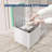 Vanity Stool Chair with Storage, Square Makeup Vanity Stool Side Table with Storage Drawer, Padded Seat for Bedroom, Living Room, Makeup Stations, Green