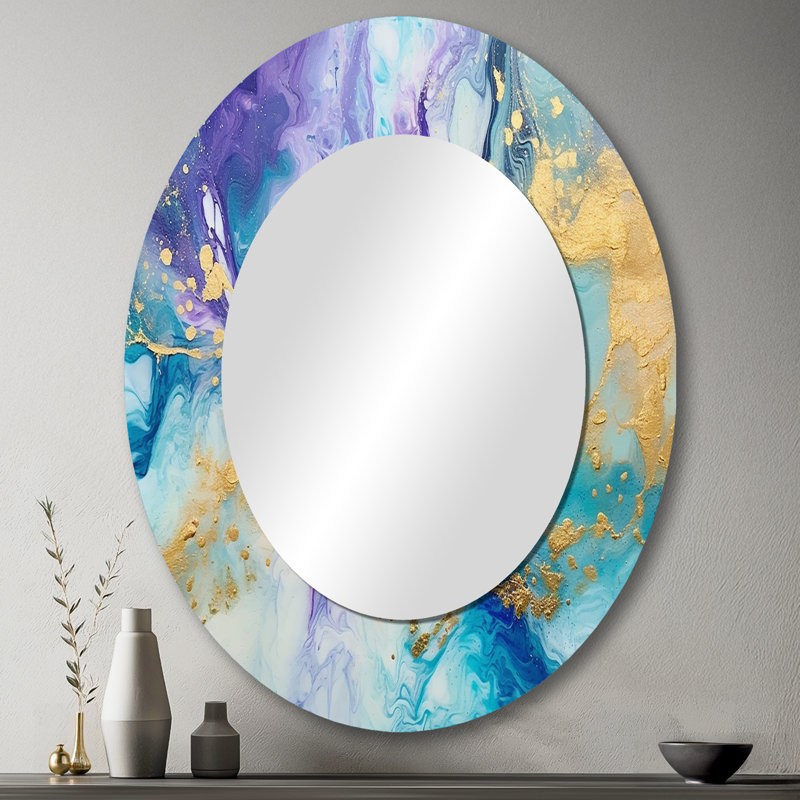 Leamont - Miroir abstrait en métal, 43 po x 33 po