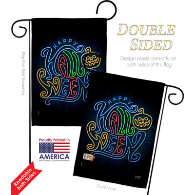 Double Sided 18.5'' H x 13'' W Polyester Halloween Flag Set