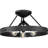 Avec 15 in. 3-Light Matte Black Contemporary Flush Mount Light