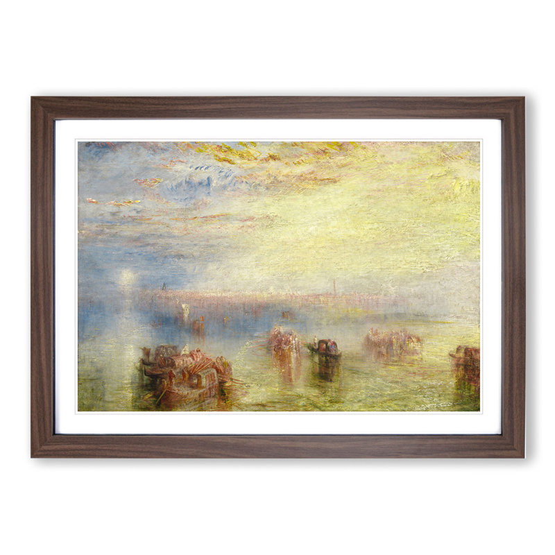 Approach to Venice by Joseph Mallord William Turner - Picture Frame Painting, Walnut Framed, 36cm H x 48cm W x 2cm D