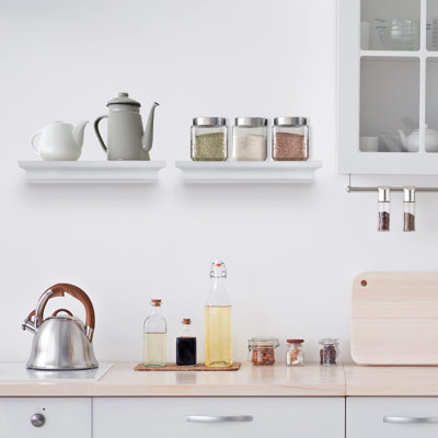 Halter Floating Wall Shelf, Wood Shelves, Floating Shelves For Bedroom, Bathroom, Living Room, And Kitchen, Shelves For Wall Storage, Floating Shelves