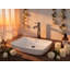 Vasque rectangulaire en porcelaine vitrifiée blanche de 61 x 38 cm (24 x 15 po), grand lavabo à poser avec bonde de 4,4 cm (1,75 po).
