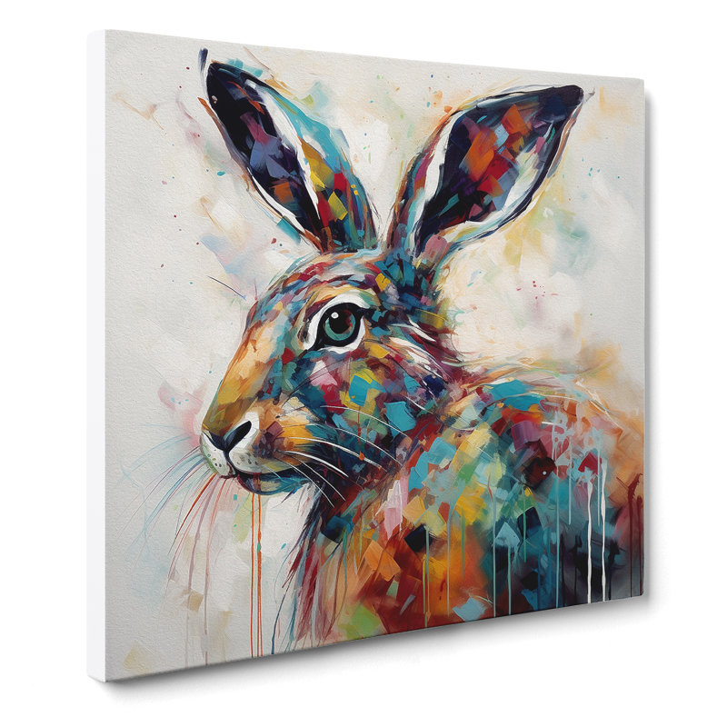 Hare Abstract Art - Wrapped Canvas
