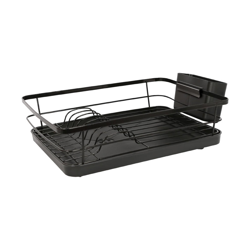 Harbour Housewares Metal Dish Drainer Rack with Drip Tray