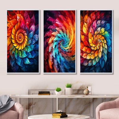 Ensemble de salon coloré 3 pièces Fractal Spiral