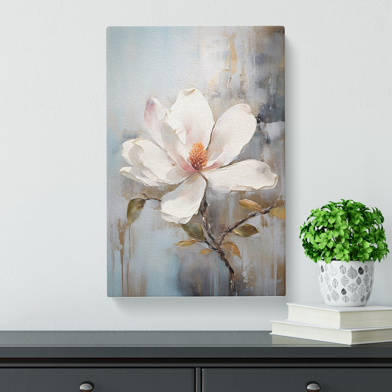 Magnolia Flower Expressionism No.2 - Wrapped Canvas, 76cm H x 50cm W x 3cm D