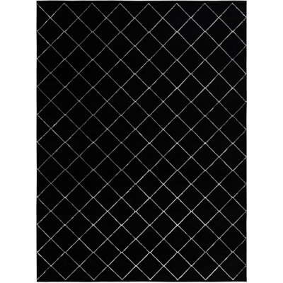 Tapis contemporain noir et argent Etowah