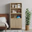 Bibliothèque en rotin d'inspiration bohémienne avec armoire de rangement et tablettes réglables-122534210-102716424