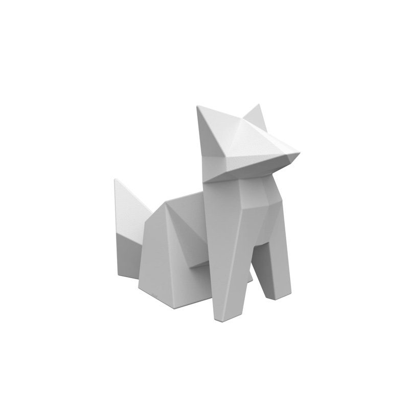 Statue de jardin renard en plastique, Blanc