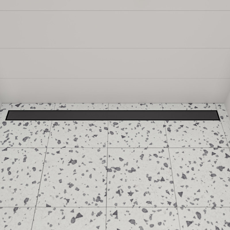 47'' Black Matte Stainless Steel Linear Shower Drain