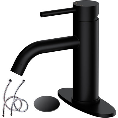 Robinet de salle de bain moderne monotrou avec ensemble de drain