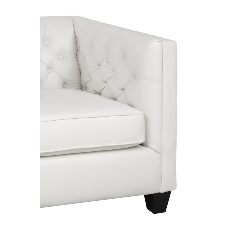 Fauteuil Bourne, Cuir véritable crème