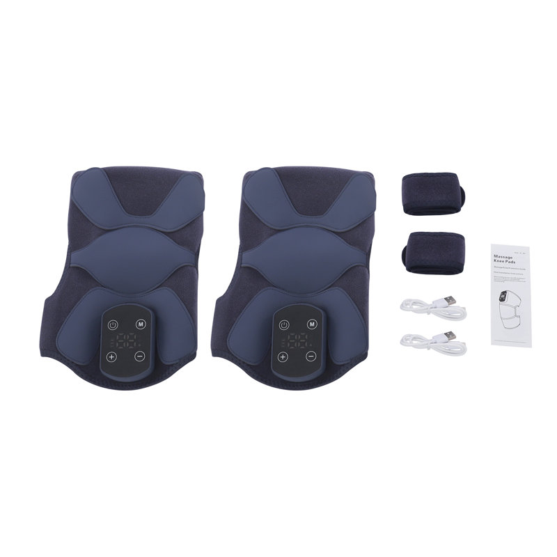 2-Pack Knee Massager With Heat & Vibration, Adjustable Straps, Portable Pain Relief For Knees, Shoulders & Joints, Blue