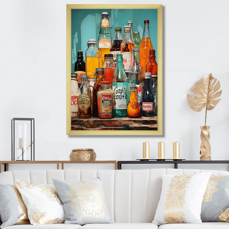 «Calep Pop Art 1950S Soda Emotion I», reproduction sur toile, H 20 po x l 12 po x P 1 po, Encadrement doré