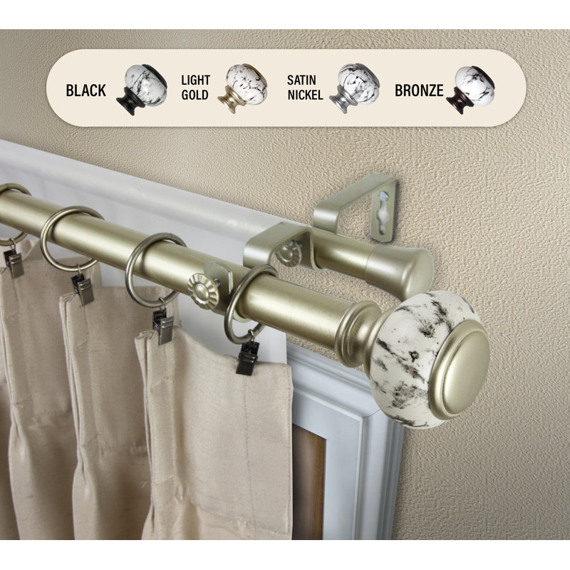 Tringle à rideaux double Nisswa, Or, H 2,75 po x l 48 po x P 6,75 po