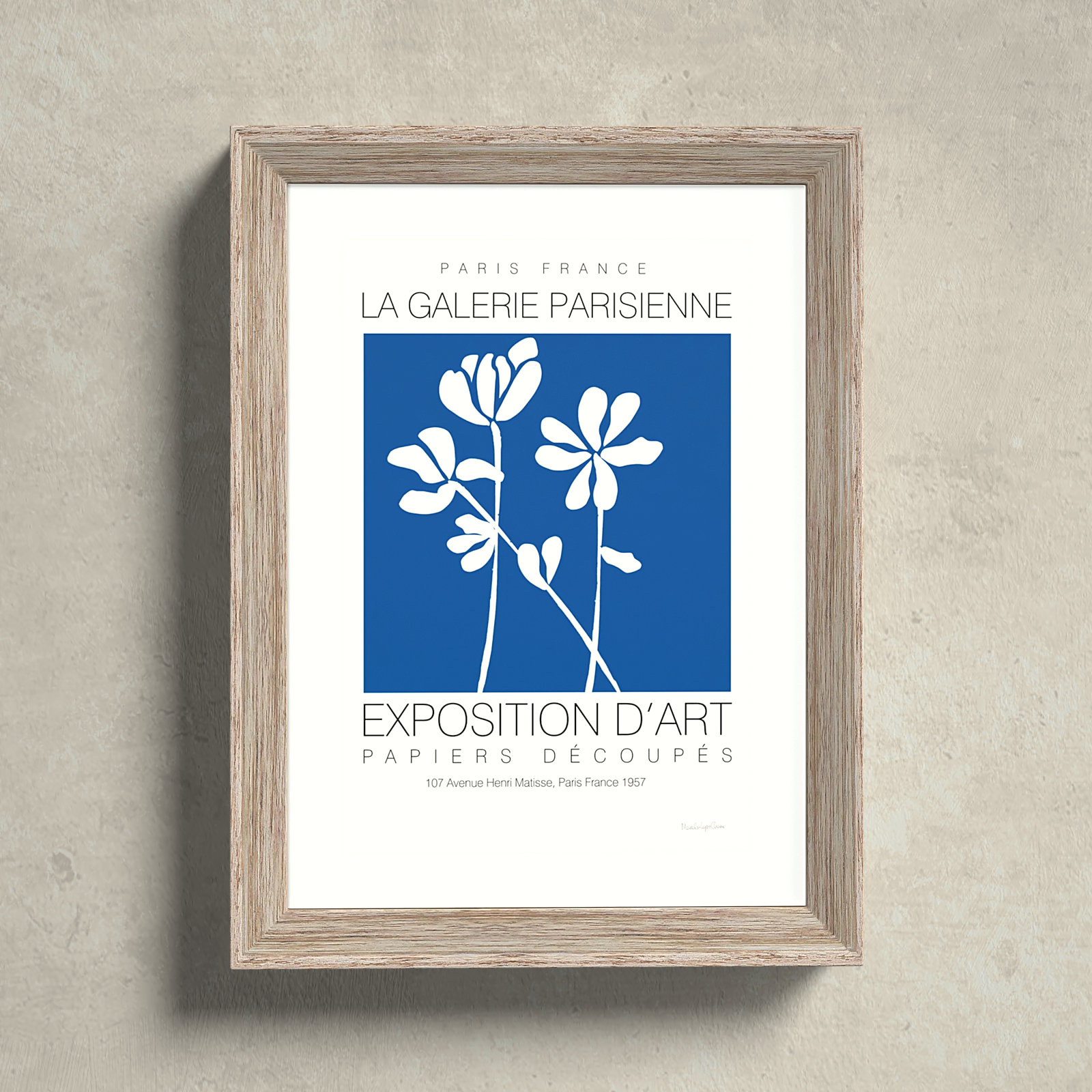 Fleurs De Matisse by Mercedes Lopez Charro, 10" W x 13" H, White