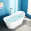 Baignoire de trempage autoportante blanche en acrylique 67 po 67 po avec forme ovale classique