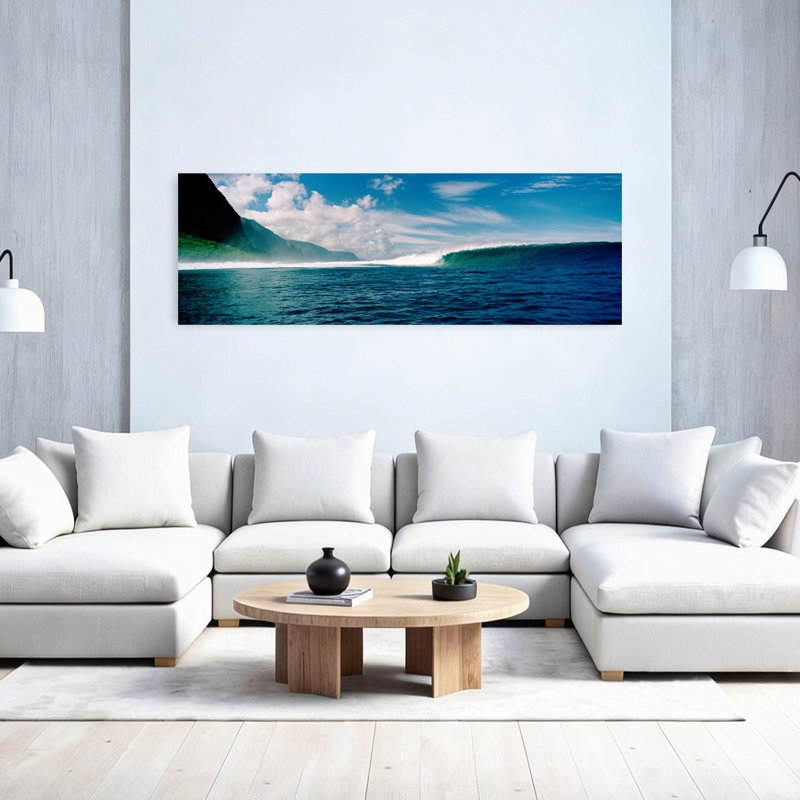Vagues dans la mer, Molokai, Hawaï, paysage contemporain abstrait, art mural, H 60 po x l 20 po