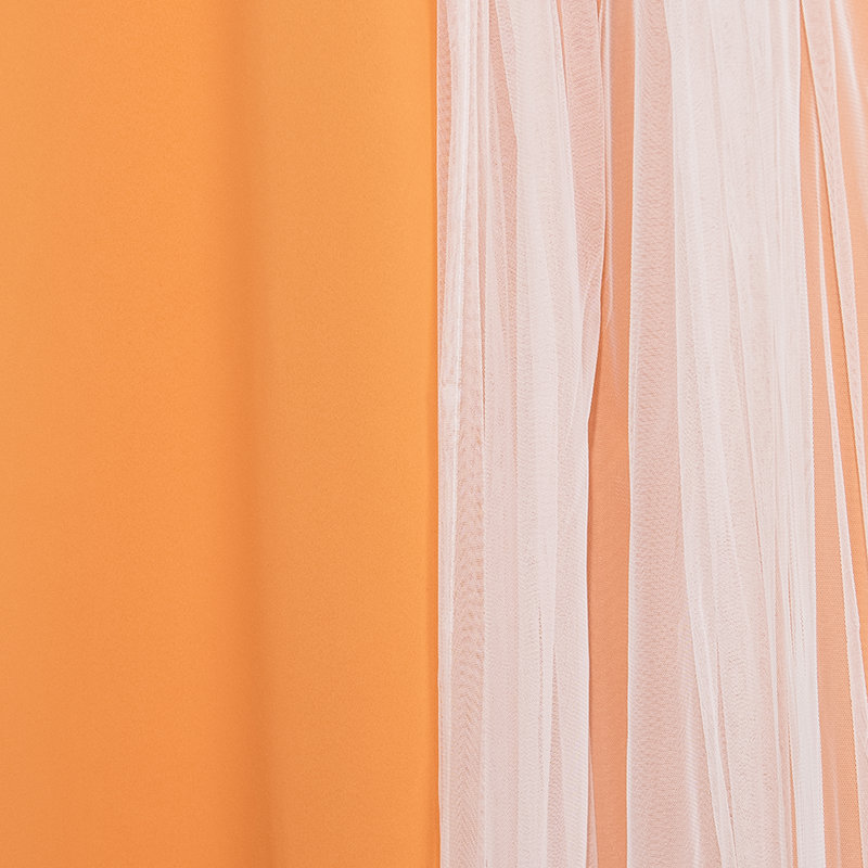 Rideau occultant en polyester Croyden, Orange