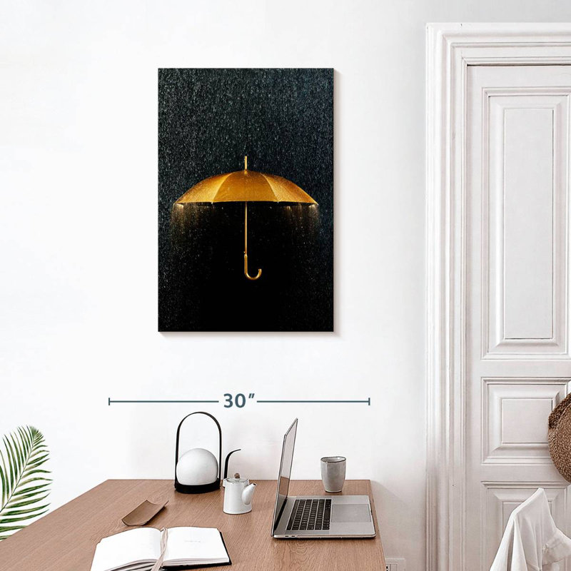 Parasol doré Kerner, H 30 po x l 20 po
