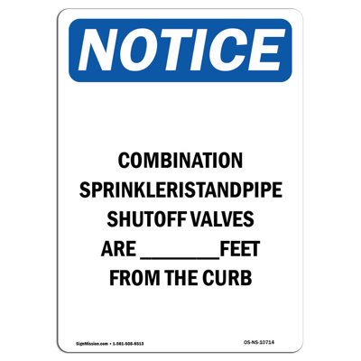 Osha Notice - Combination Sprinkler Standpipe Sign