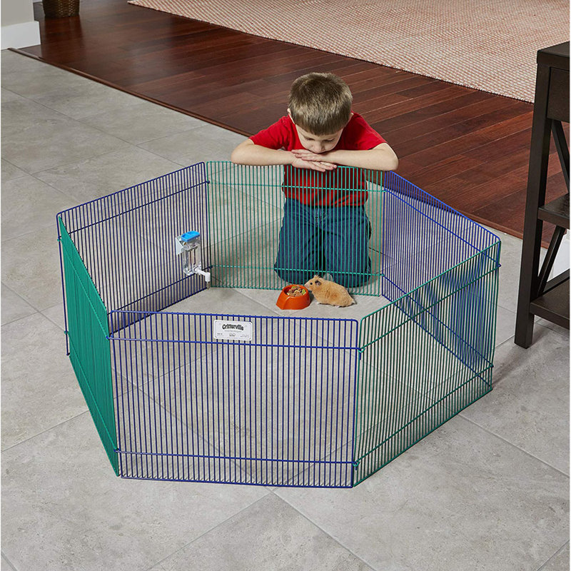 Aqua and Purple Metal Small Animal Playpen