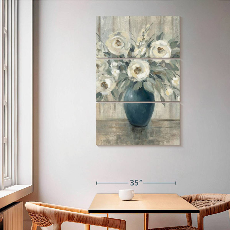Harnek floral gris grange, H 65 po x l 42 po