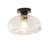 1-Light E26 Matte Black Metal Flush Mount with Clear Glass Shade, Dimmable, ETL Listed