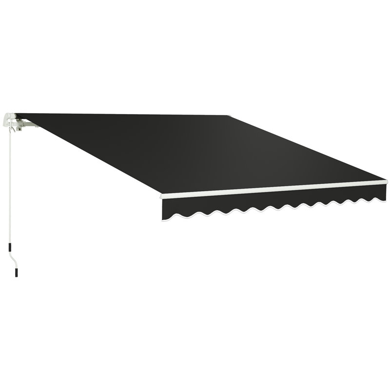 Latitude Run 295cm W x 250cm D Polyester Cover Retractable Patio Awning, Black