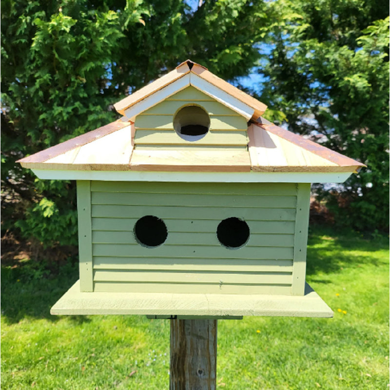 Maison d'oiseaux mauve Martin, garniture en cuivre, 5 compartiments gigognes