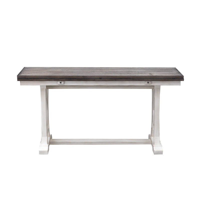 Highworth 64" Solid Wood Flip Top Console Table, Cream
